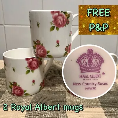 Buy 2 X. Royal Albert New Country Roses Coffee Mug Set. FREE P&P • 20£