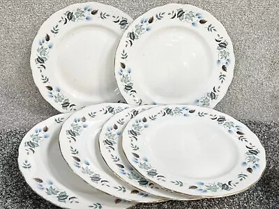 Buy Vintage Set Of 6 Dinner Plates Jugs  Colclough Bone China Linden Pattern • 34.99£