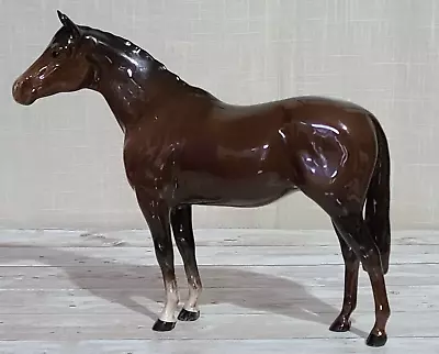 Buy Beswick Vintage Rare Large Brown Gloss Thoroughbred  Stallion Horse No. 1772 • 59.99£