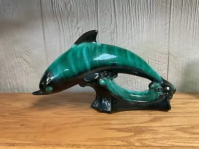 Buy Blue Mountain Pottery Dolphin Figurine Sea Life Large Statue Aquatic 12 L X 7 H • 24.18£