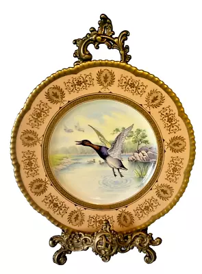 Buy Cauldon China Handpainted Cabinet Plate P. Simpson Canvas Back Duck • 75£