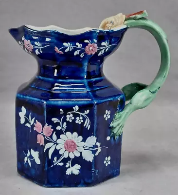 Buy Masons Ironstone Hand Enameled Floral & Cobalt Fenton Shape 5 1/2 Inch Jug • 306.76£