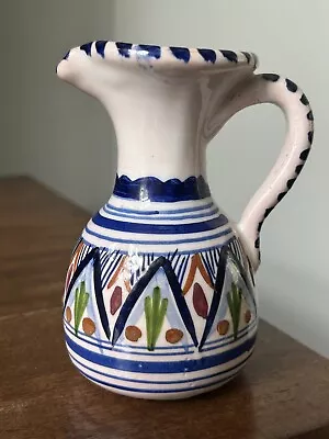 Buy VINTAGE SPANISH Hand Painted Blue And White Pottery Jug • 12.50£