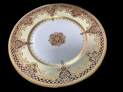 Buy De Lamerie Cabinet Plate Heavily Embossed In Gold And Burgundy Border • 155£