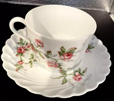 Buy Vintage Limoges Tea Cup & Saucer*Haviland *Swirl Pink Roses*Bone China France • 44.81£
