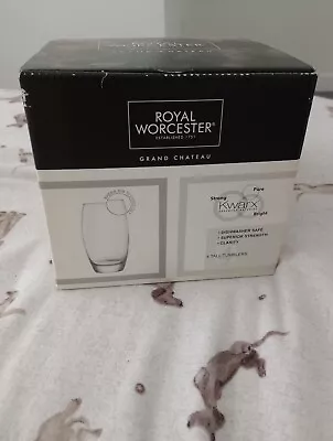 Buy Royal Worcester Grand Chateau Tall Tumblers Glasses X4 • 10£