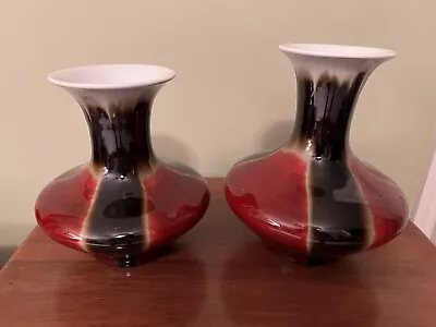 Buy Vintage Oxblood Flambe Glaze Porcelain Pottery Vases • 326.18£