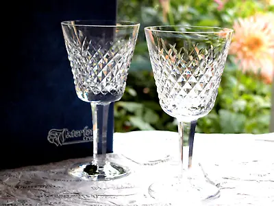Buy Waterford Crystal Alana Claret Wine Glass Set Of 2 Vintage Mint Boxed • 85£