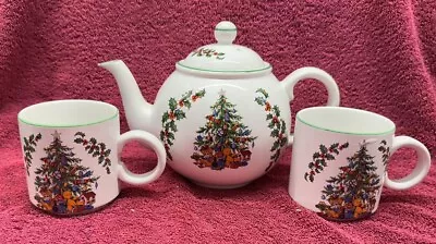 Buy Vintage Arthur Wood Festive Christmas China Teapot & Matching Mugs • 18.95£