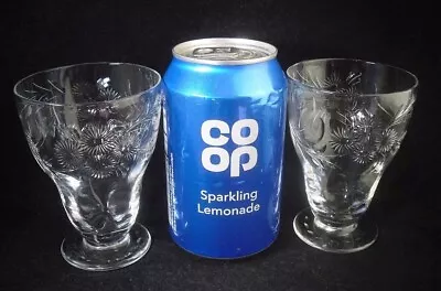 Buy Pair Of Webb Corbett Crystal Daisy Pattern Tumblers Glasses 4 H (signed) • 12.99£