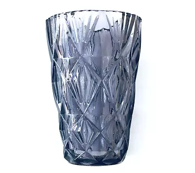 Buy Faceted Diamond Pattern Purple Colour Amethyst Glass 6 Inch Vase • 9.95£