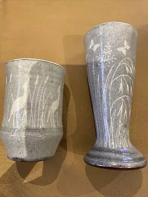 Buy Two Studio Pottery Vases Stamped JP • 20£