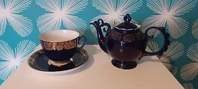 Buy Vintage Russian Teapot/Cup/Saucer Cobalt Blue - Pre-loved • 50£