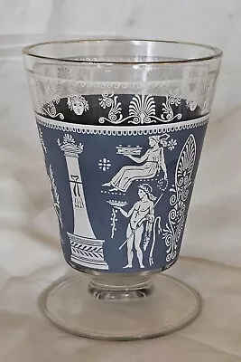 Buy Greecian  Wedgewood Blue & Clear Glass Vase 6  Tall • 23.34£