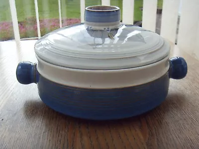 Buy Vintage Denby Chatsworth Handle Blue & White Lidded Casserole Dish Vg Condition • 9.99£