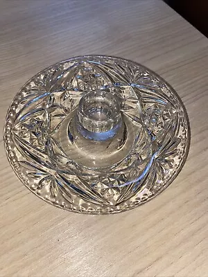 Buy Glass Candle Holders Taper Dinner Candle Vintage VGC 14cm Diameter • 5.99£