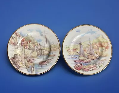 Buy Coastal Seaside Harbour Boats Fenton Bone China Plates • 4.12£