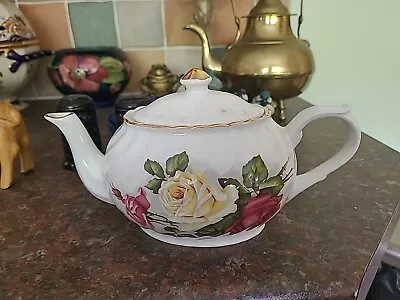 Buy Vintage Arthur Wood & Son Staffordshire England Floral Teapot Roses #6489 • 25£